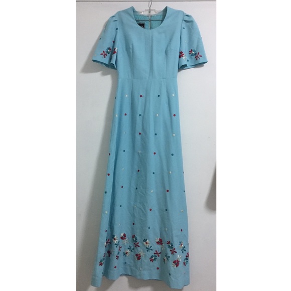 Vintage Dresses & Skirts - Vintage Baby Blue Dress Sz S